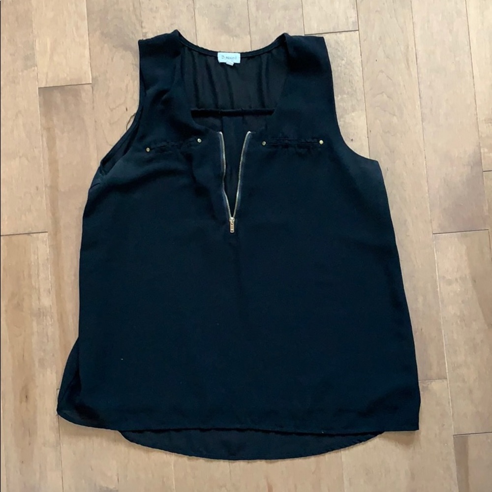 Loose fitting black blouse
